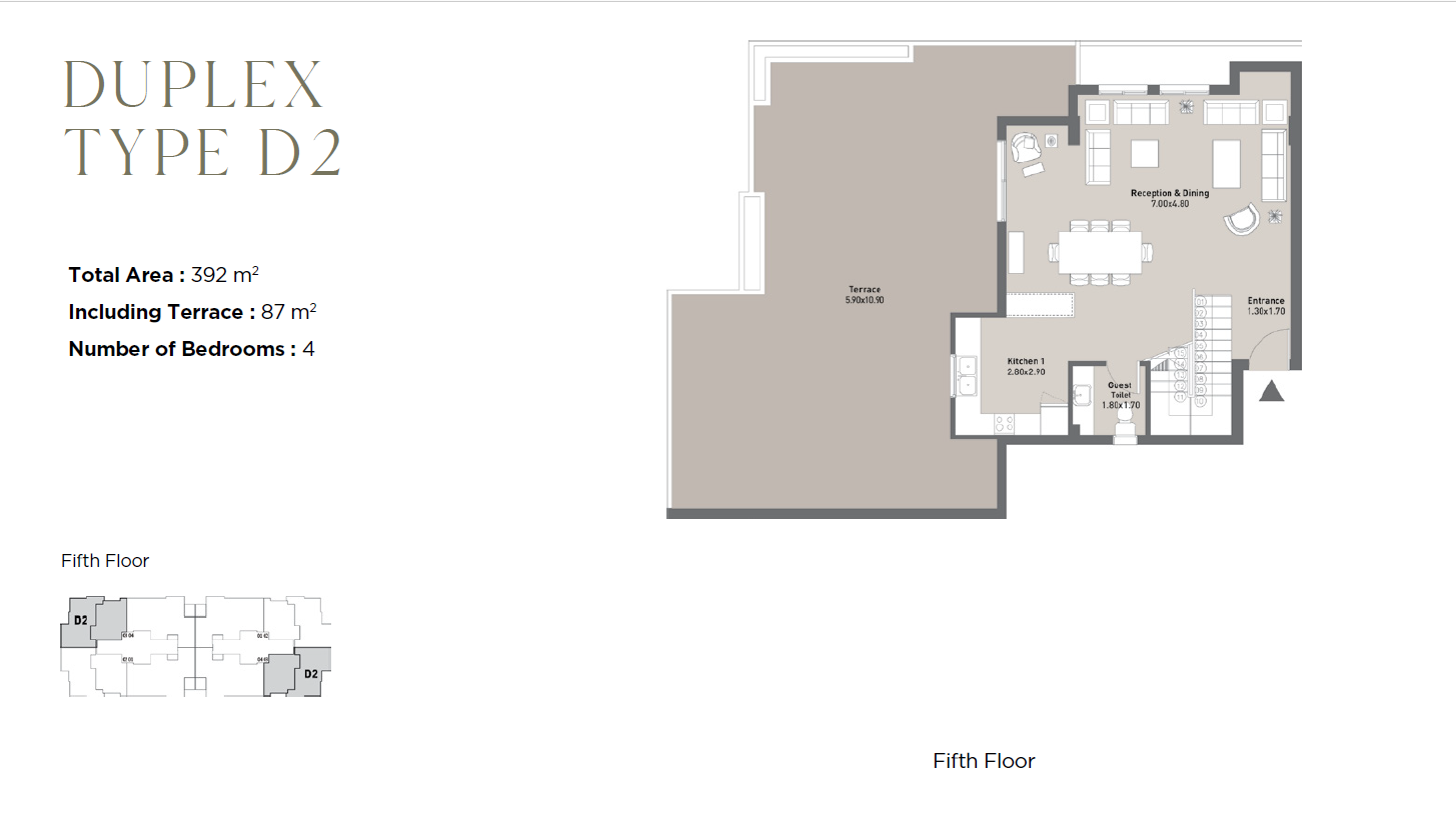 Floor plan for duplex at Al Maqsad Residences