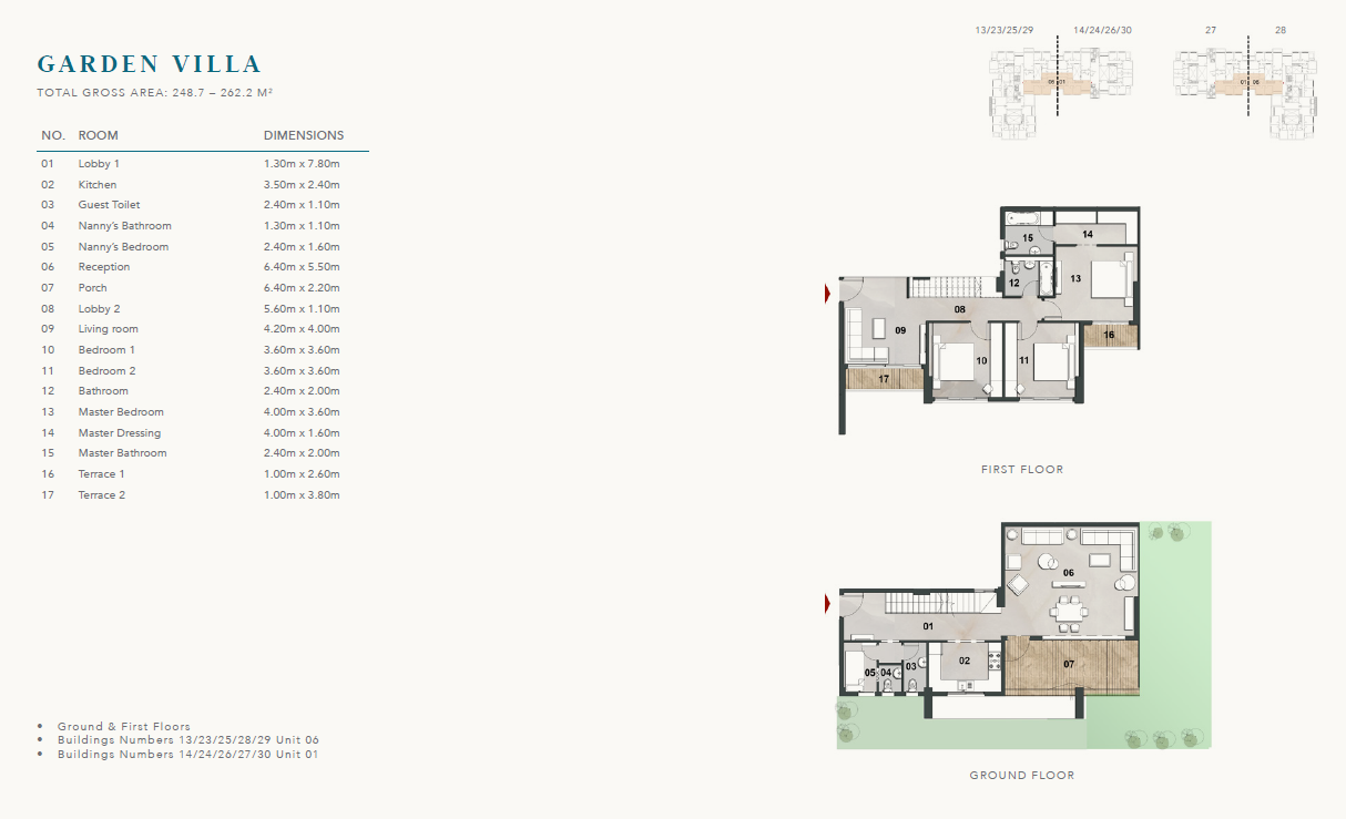 Floor plan for villa at Vinci