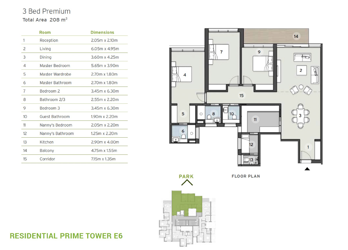 Floor plan for apartment at ZED