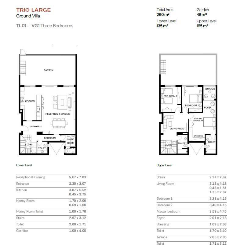 Floor plan for duplex at Trio