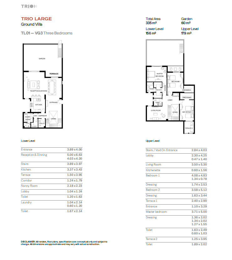 Floor plan for duplex at Trio