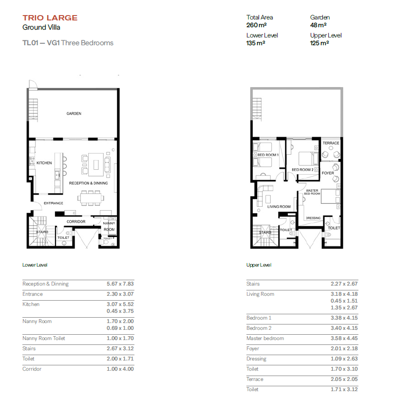 Floor plan for duplex at Trio