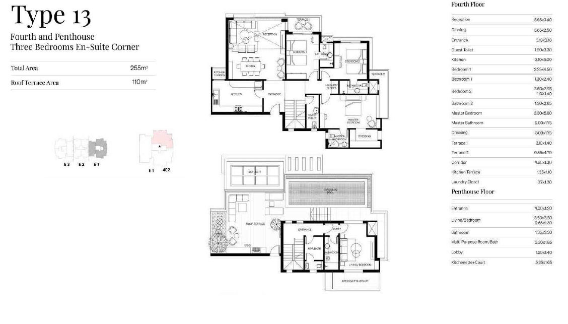 Floor plan for apartment at Trio