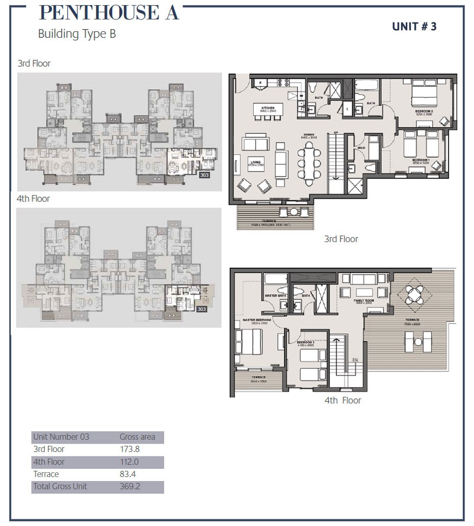 Floor plan for penthouse at Marassi