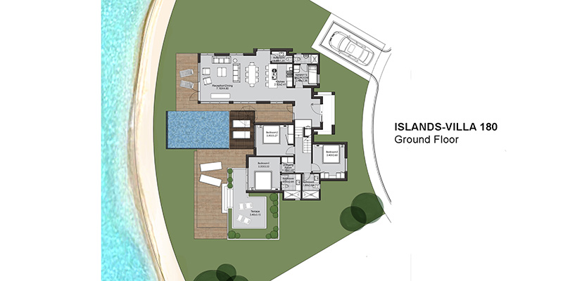 Floor plan for villa at Tawila