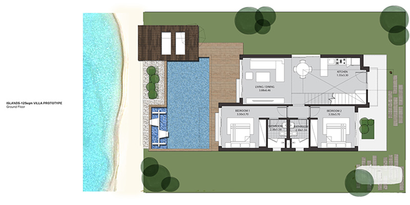 Floor plan for villa at Tawila