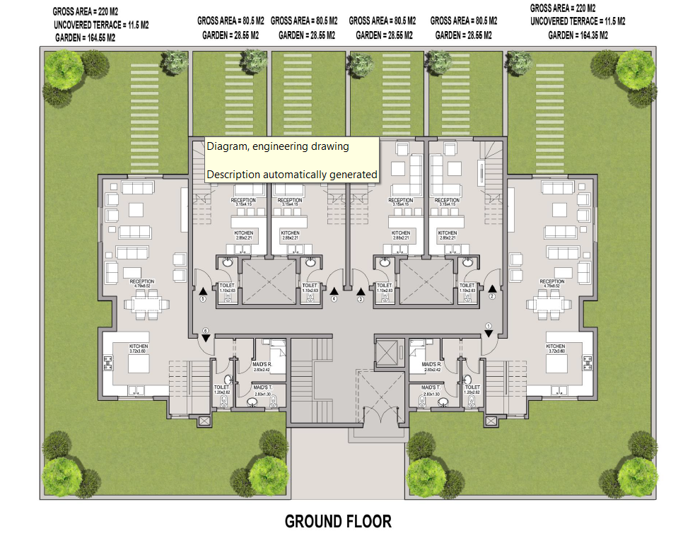 Floor plan for duplex at Taj City