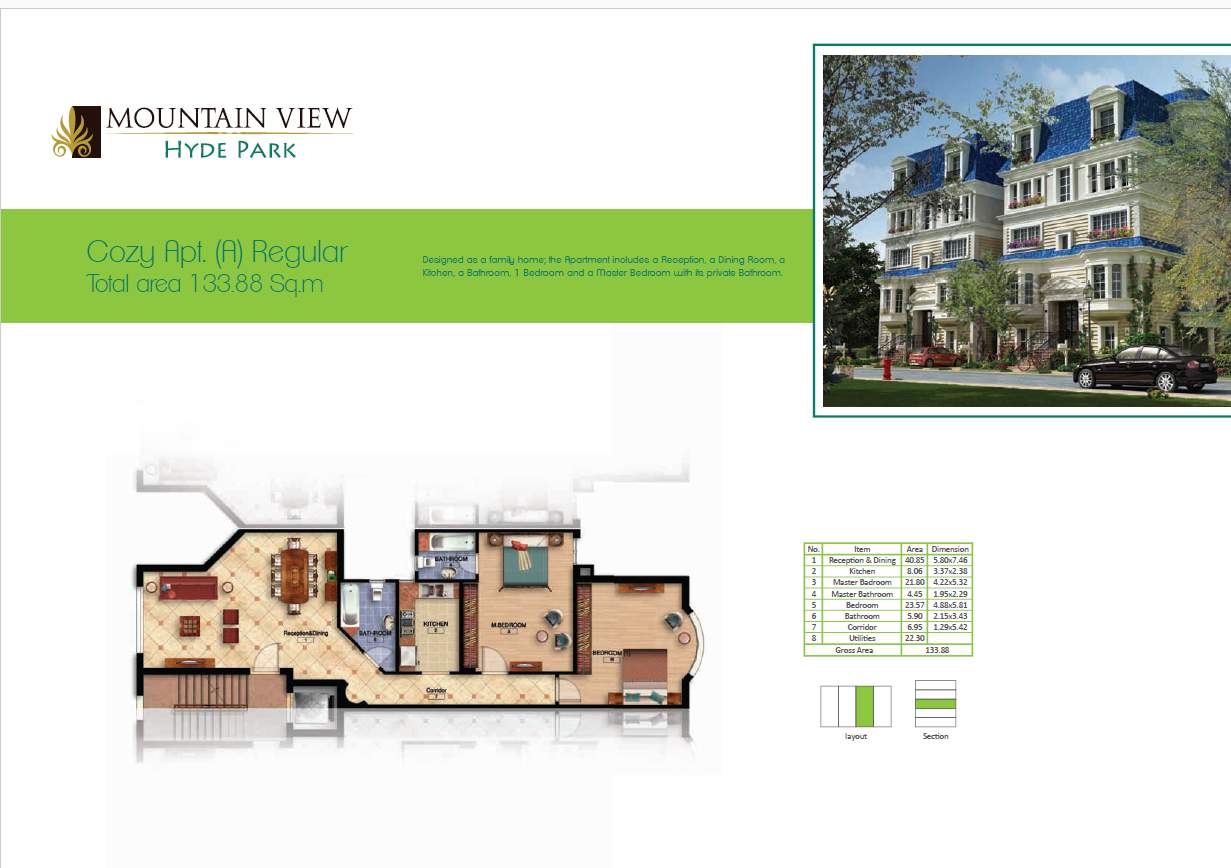 Floor plan for apartment at Mountain View Hyde Park