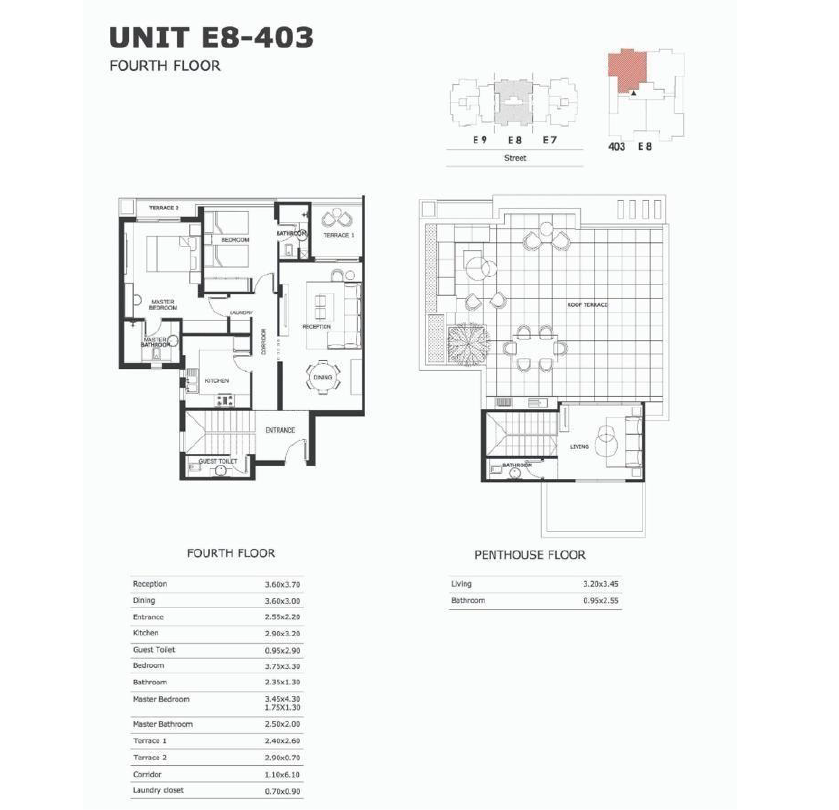 Floor plan for apartment at Trio