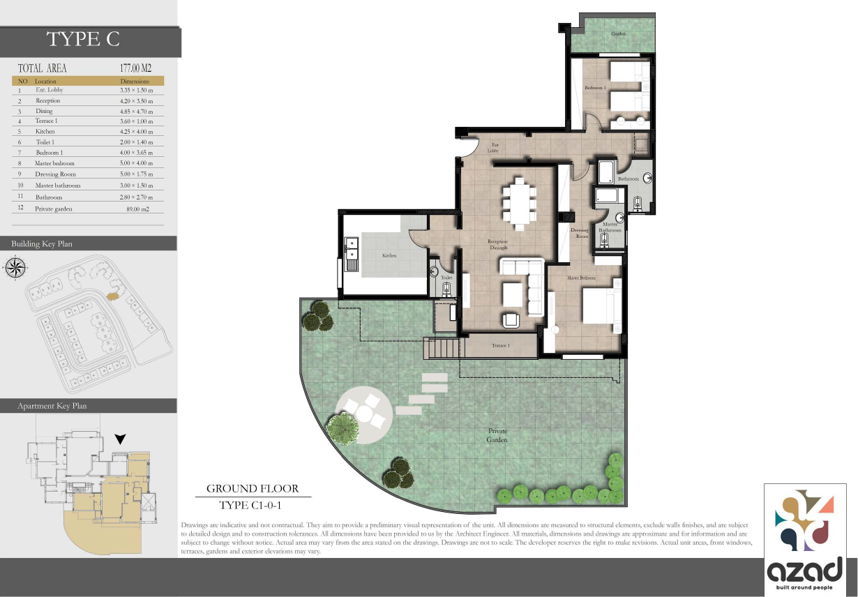 Floor plan for apartment at AZAD