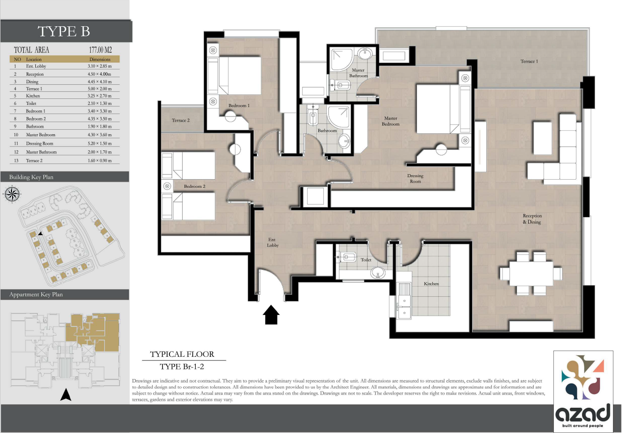 Floor plan for apartment at AZAD