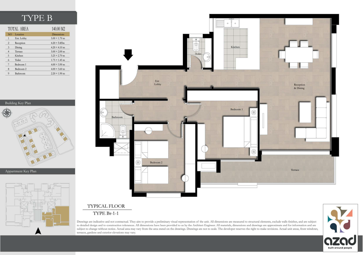 Floor plan for apartment at AZAD