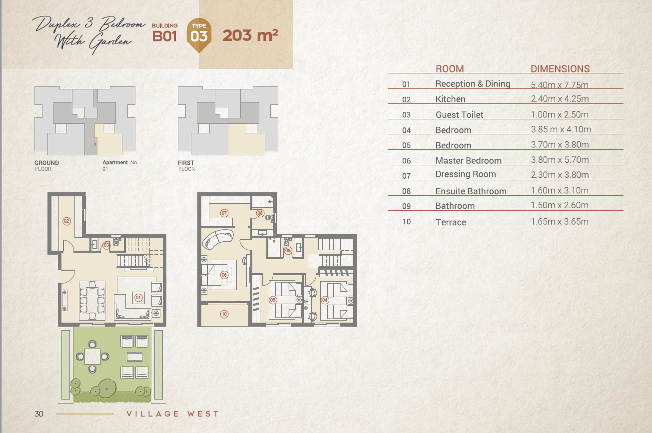 Floor plan for duplex at Village West