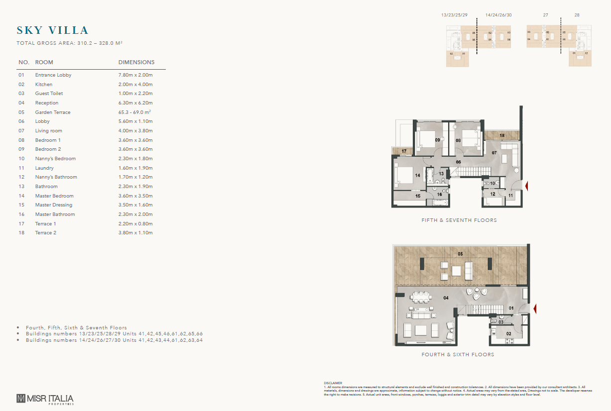 Floor plan for duplex at Vinci