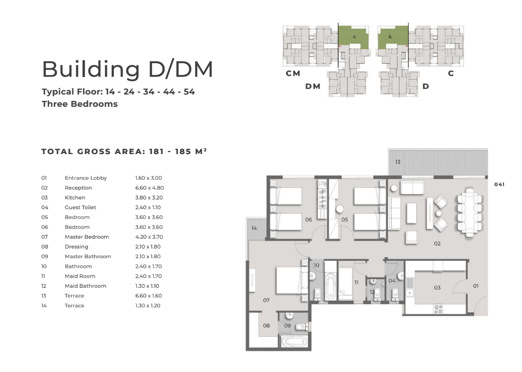 Floor plan for apartment at Il Bosco City