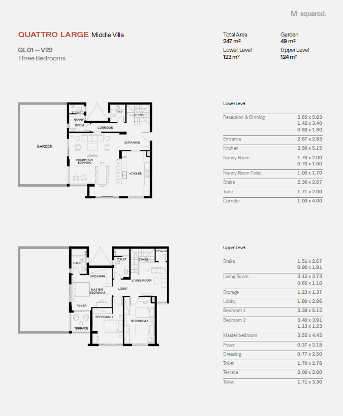 Floor plan for duplex at Trio