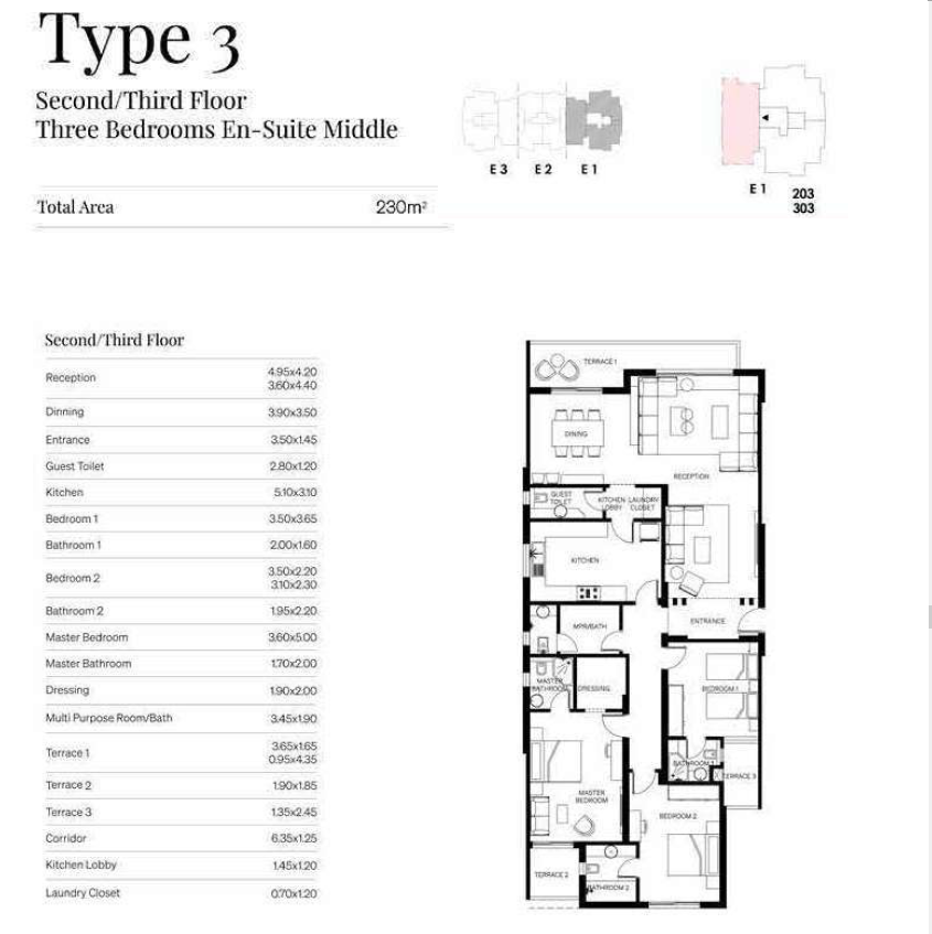 Floor plan for apartment at Trio