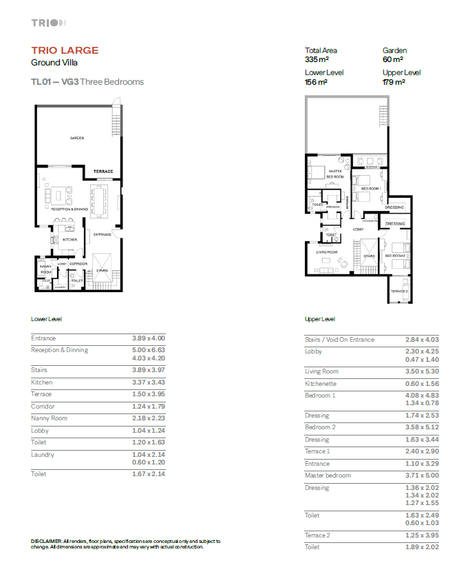 Floor plan for duplex at Trio