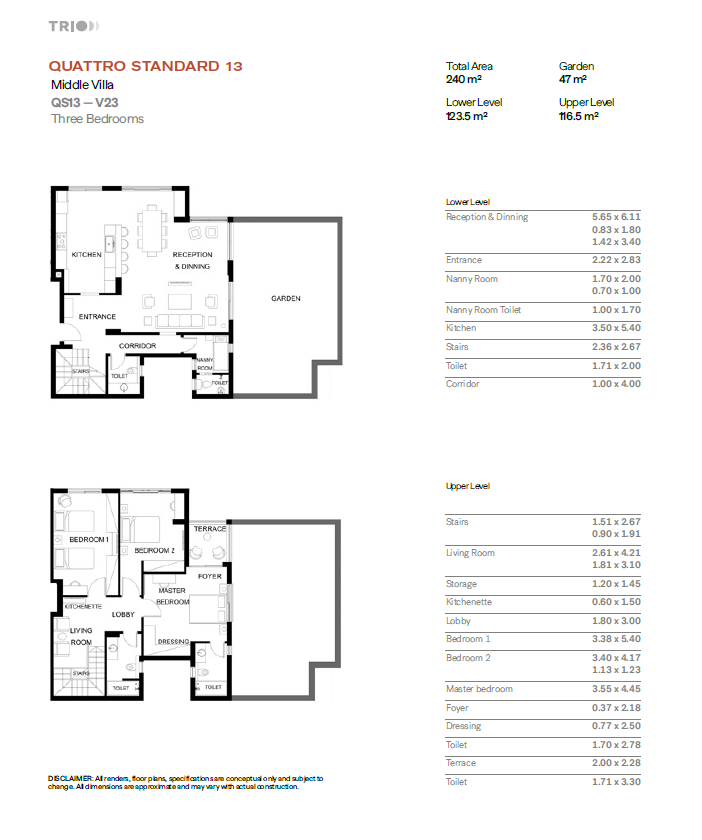 Floor plan for duplex at Trio