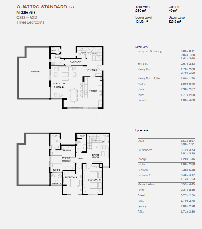 Floor plan for duplex at Trio