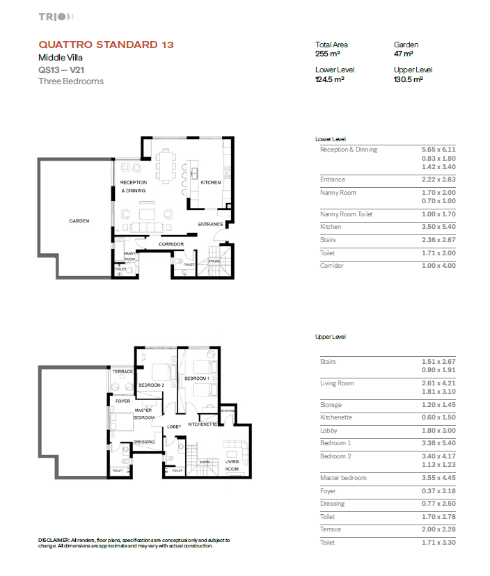 Floor plan for duplex at Trio