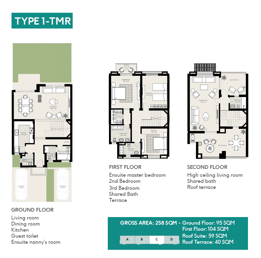 Floor plan for townhouse at DISTRICT 5