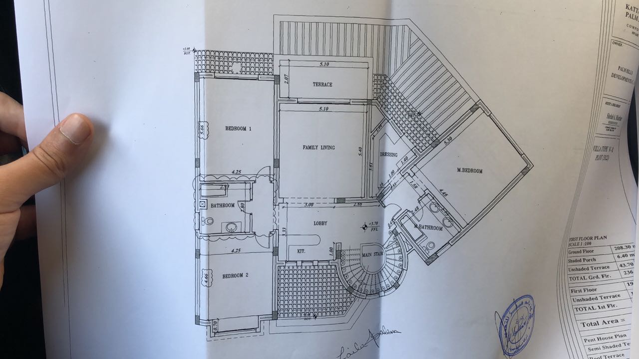 Floor plan for villa at Palm Hills Katameya (PK1)