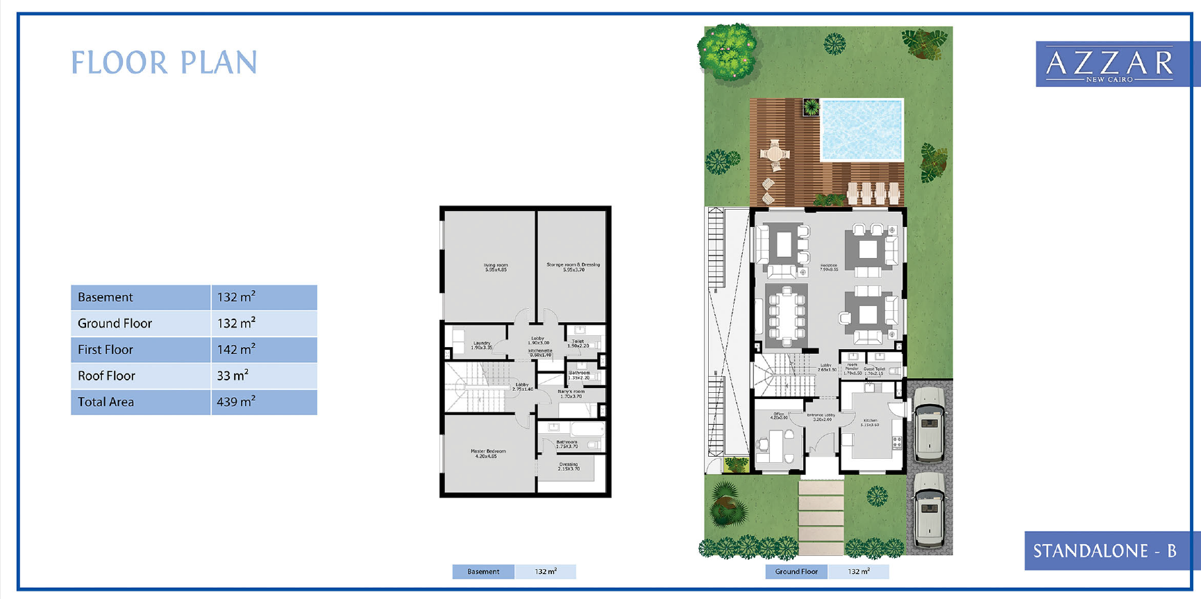 Floor plan for villa at Azzar New Cairo