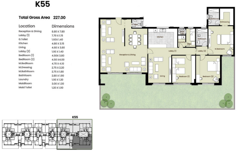 Floor plan for apartment at Azad Views