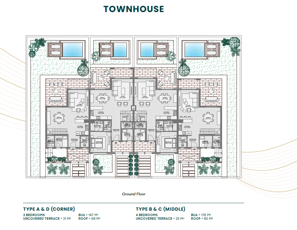 Floor plan for townhouse at Makadi Heights