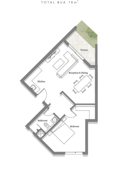 Floor plan for apartment at Jefaira