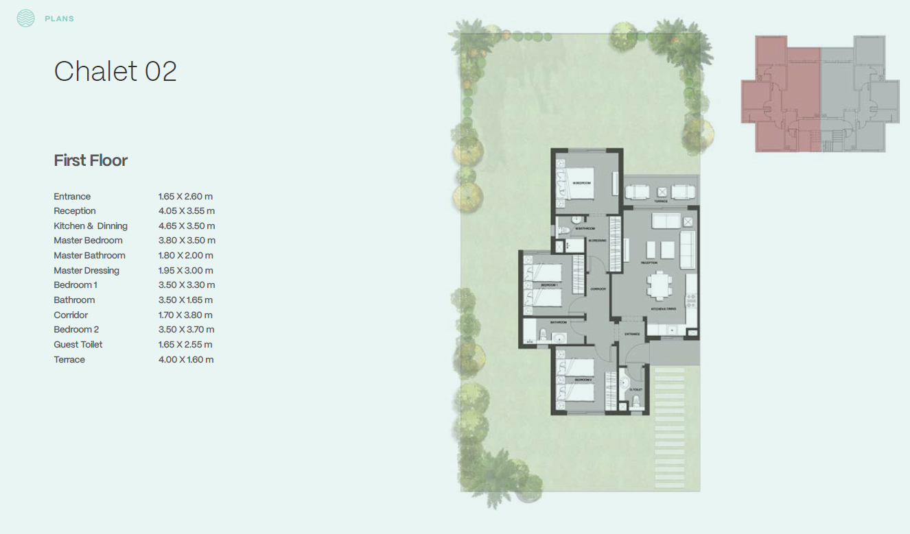 Floor plan for chalet at Seazen-Phase 2