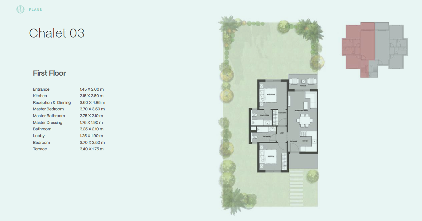Floor plan for chalet at Seazen