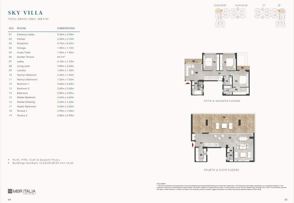 Floor plan for villa at Vinci