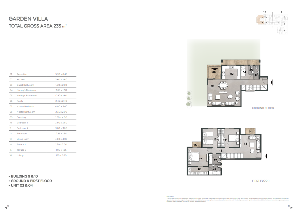 Floor plan for villa at Vinci
