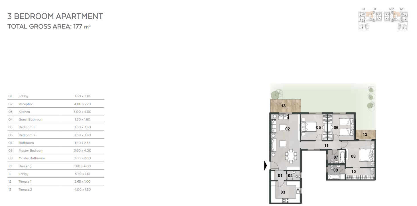 Floor plan for apartment at Vinci