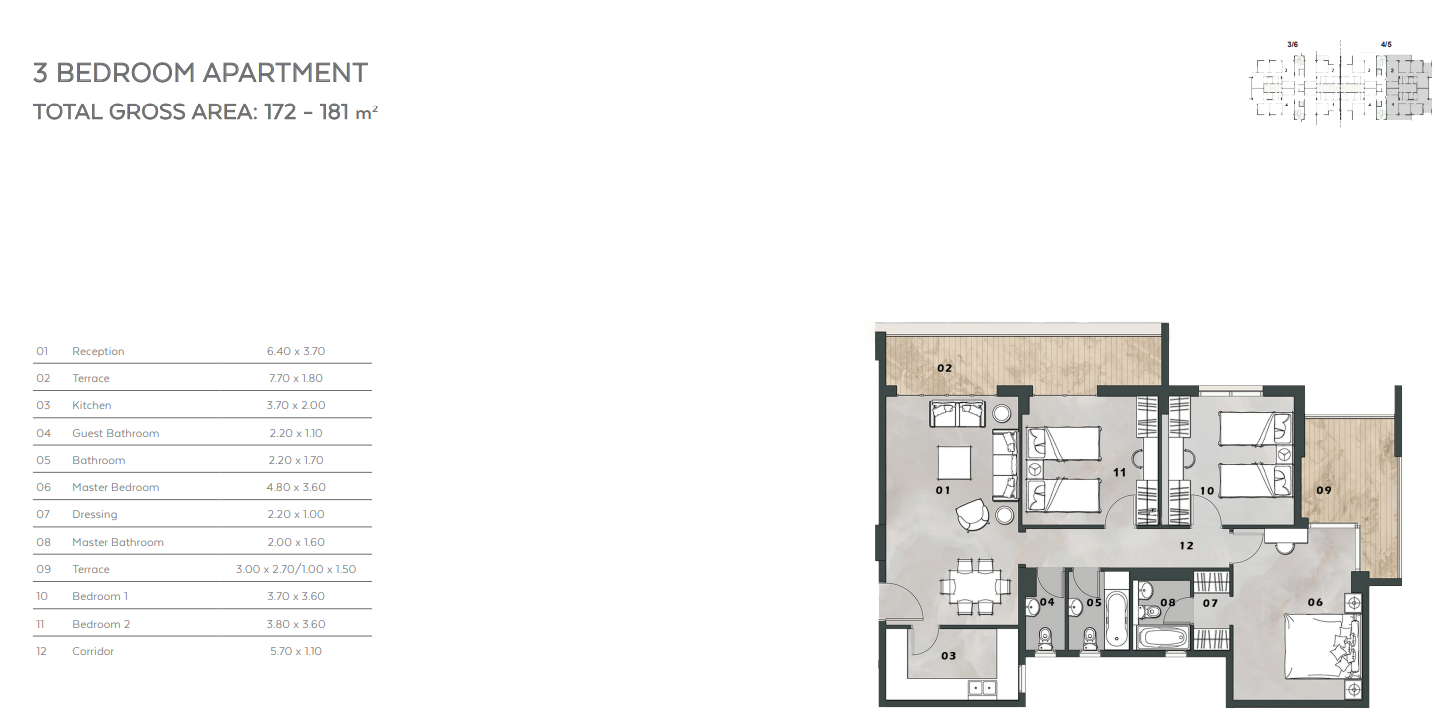 Floor plan for apartment at Vinci