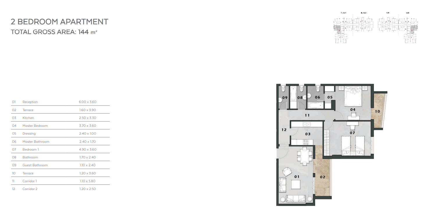Floor plan for apartment at Vinci
