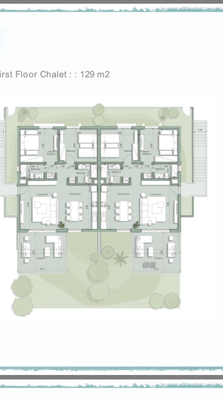 Floor plan for chalet at Fouka Bay