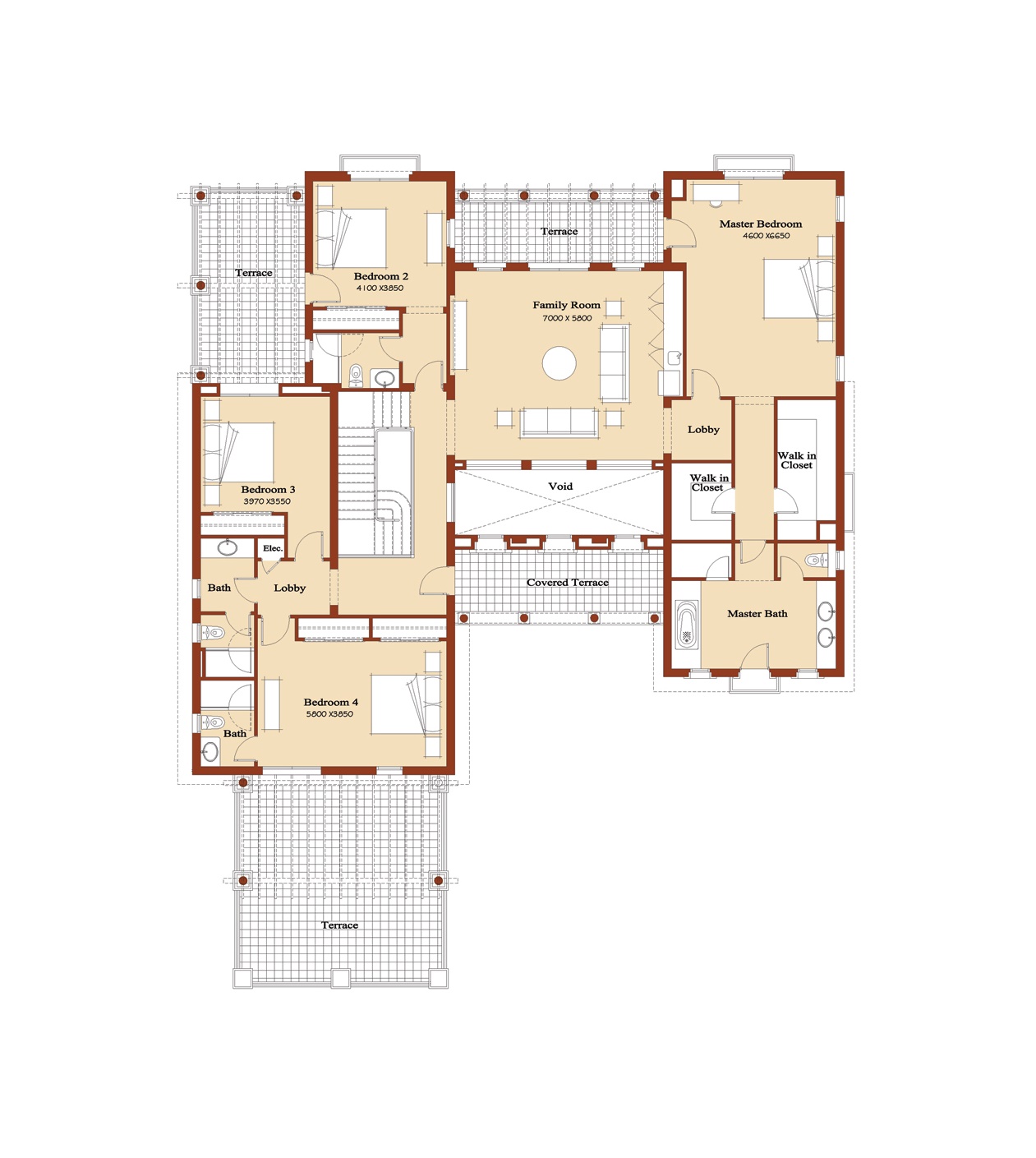 Floor plan for villa at Marassi