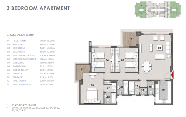 Floor plan for apartment at Il Bosco New Capital
