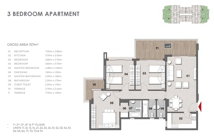 Floor plan for apartment at Il Bosco New Capital