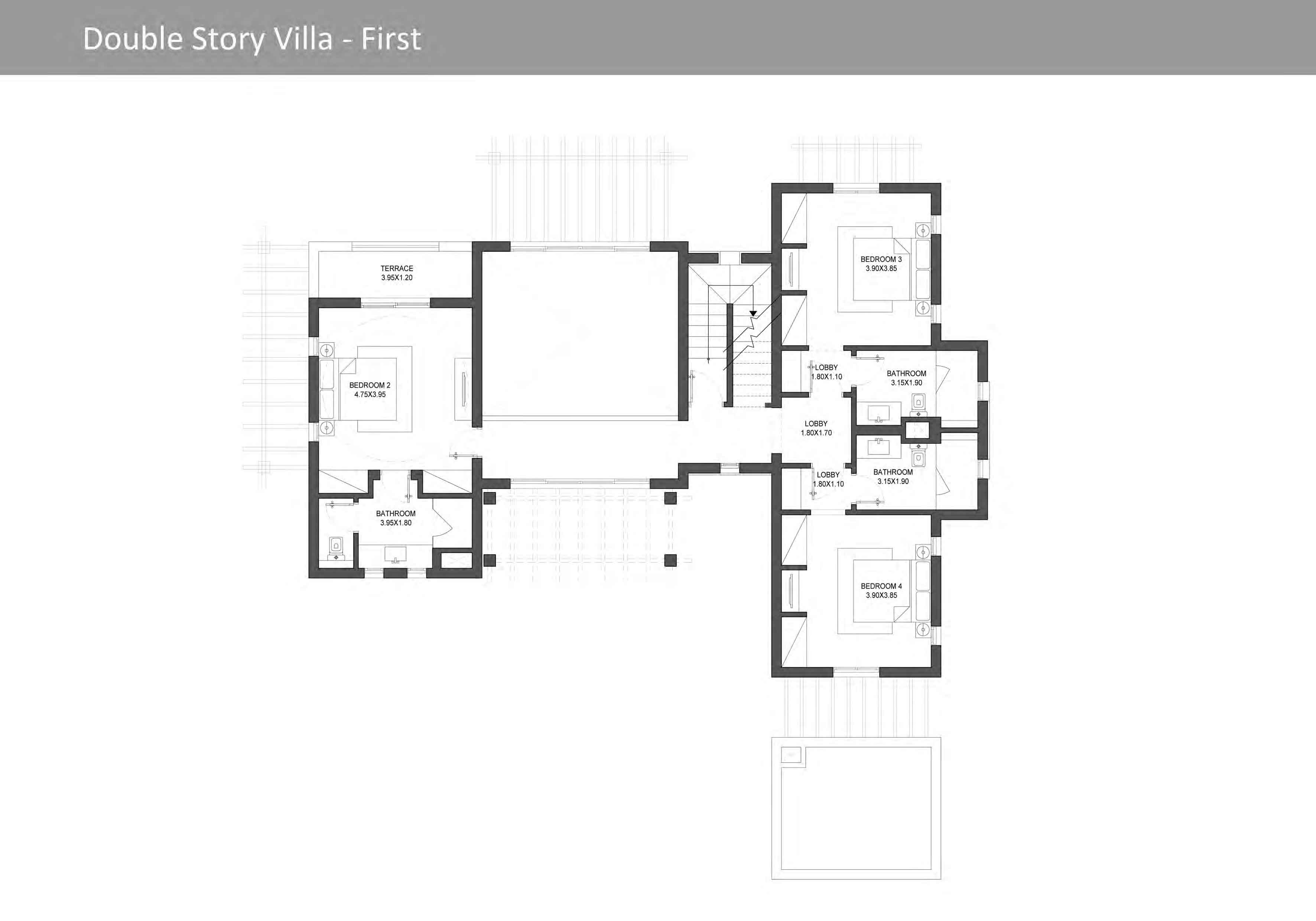 Floor plan for villa at Ancient Sands Golf Resort