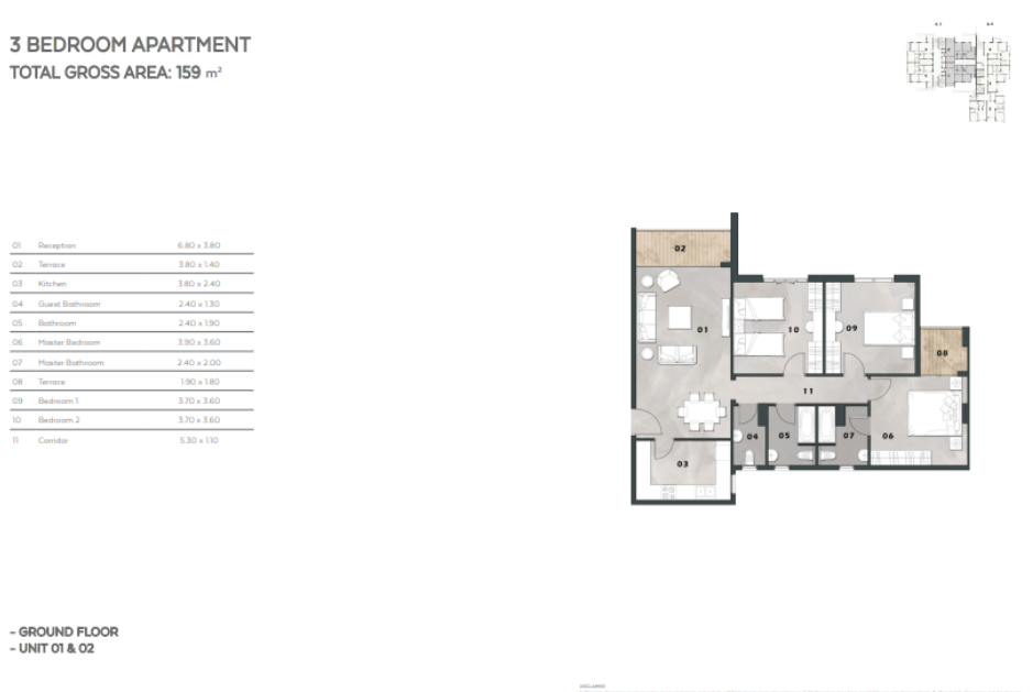 Floor plan for apartment at Vinci