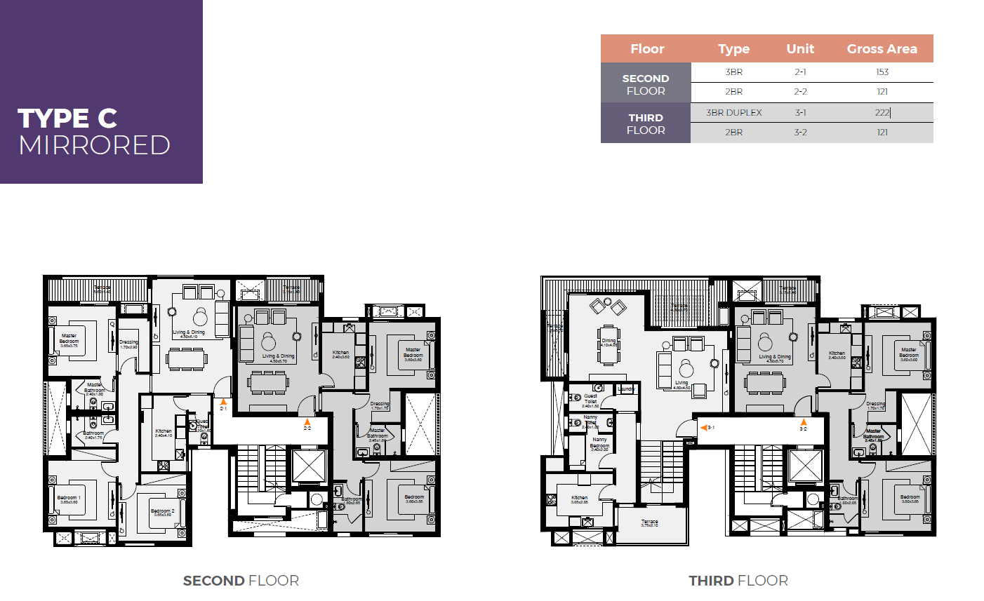 Floor plan for duplex at O West Orascom