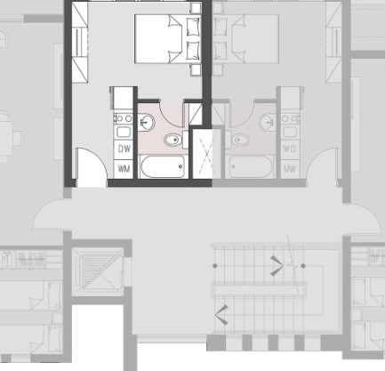 Floor plan for studio at L'Hiver