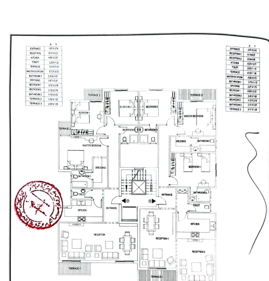 Floor plan for apartment at Sarai