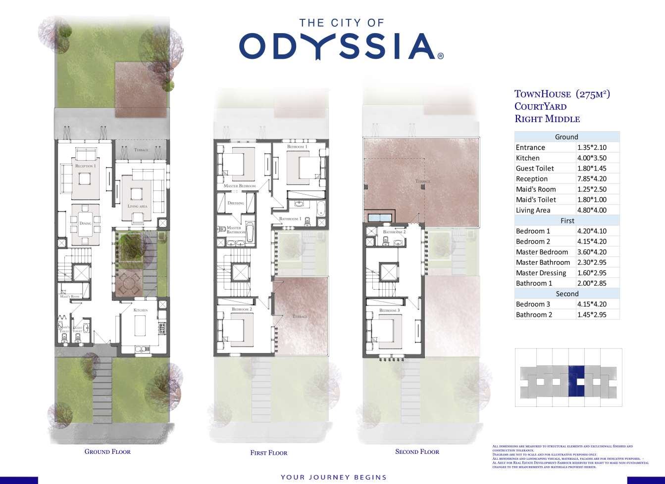 Floor plan for townhouse at The City of Odyssia