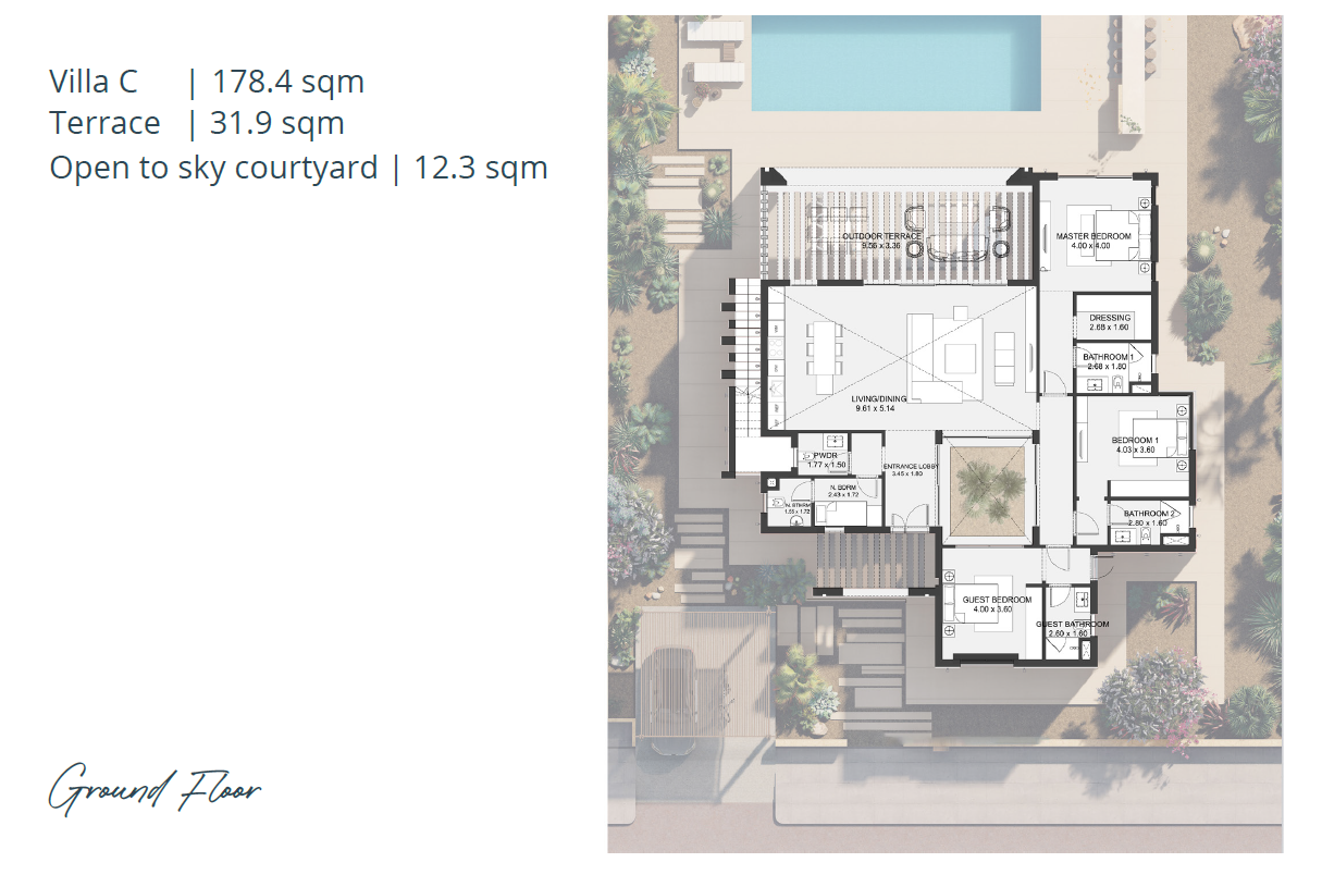 Floor plan for villa at Shedwan