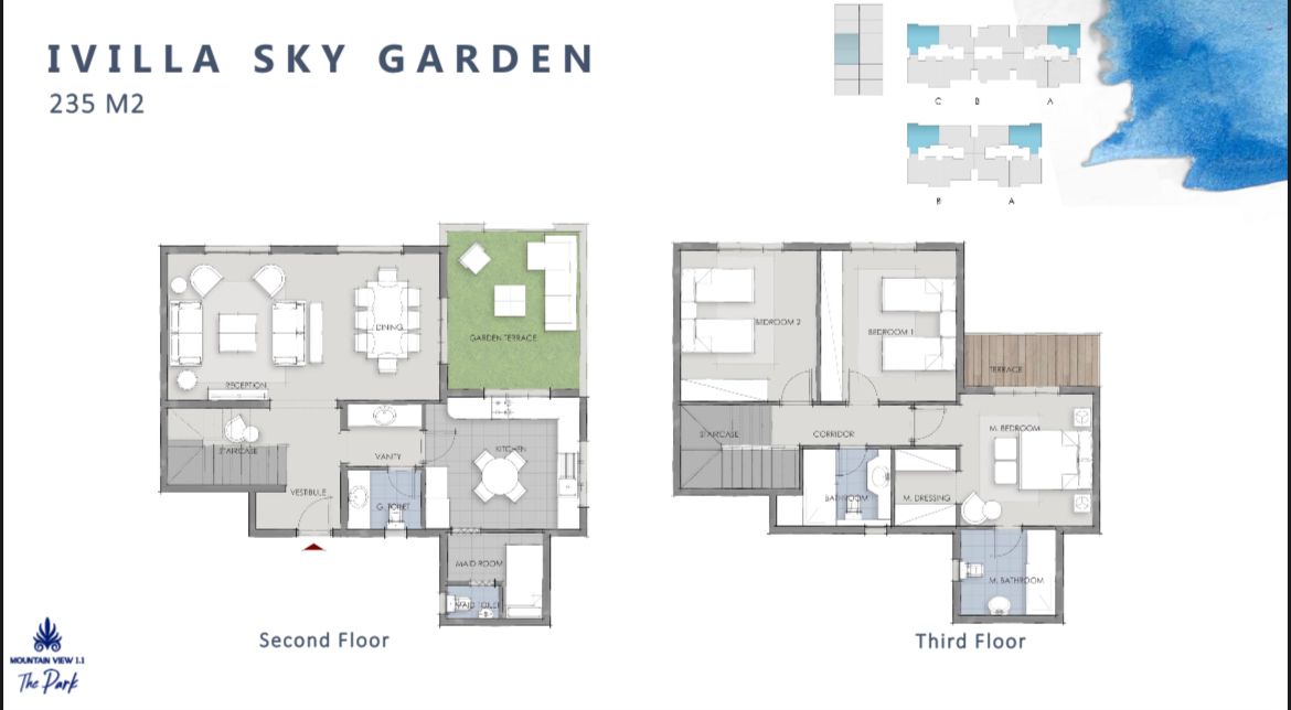 Floor plan for duplex at Mountain View 1.1